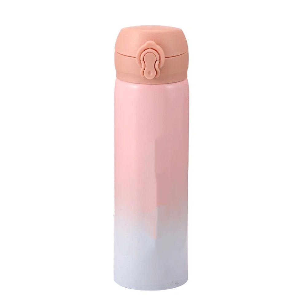 17 oz / 500 ml Insulated Water Bottle, Stainless Steel Thermo Coffee Travel Mug, Thermal Cup with Snap Flip Lid, BPA Free for Hot and Cold Drinking, Pink