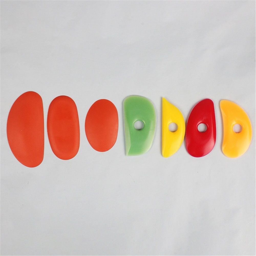 21 Pcs Soft Ribs for Pottery Clay Silicone Rib Ceramics Tools Pottery Rubber Clay Ceramic Ribs for DIY Smooths Shapes Sculpting Tools, 7 Styles(Bright Color,Classic Style)
