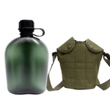 Canteen Water Bottle - 1 LWater Canteen Water Bottle for  Hiking Camping Survival (Bottle & Cover Olive)