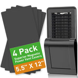 Magnetic Vent Covers (4-Pack) for Complete Sealing of Residential Standard Floor Vent Covers 5.5" X 12" for Floor Wall and Ceiling Vent Covers Black
