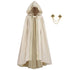 Cloak with Hood Women Renaissance Hooded Medieval Cloak Witch Robe Cape Hooded Cape Bridal Cloak Poncho Full Length