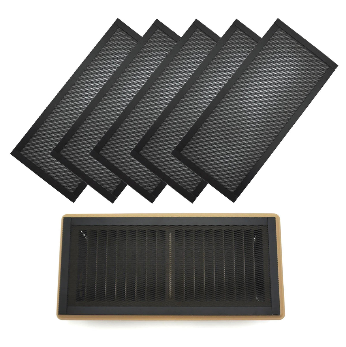 8pcs 12*5.5in Floor Vent Covers Rectangle Air Vent Screen Cover Magnetic PVC Vent Mesh Floor Register Cover Plastic Vent Screen for Wall Ceiling Floor Catch Debris Hair Insect