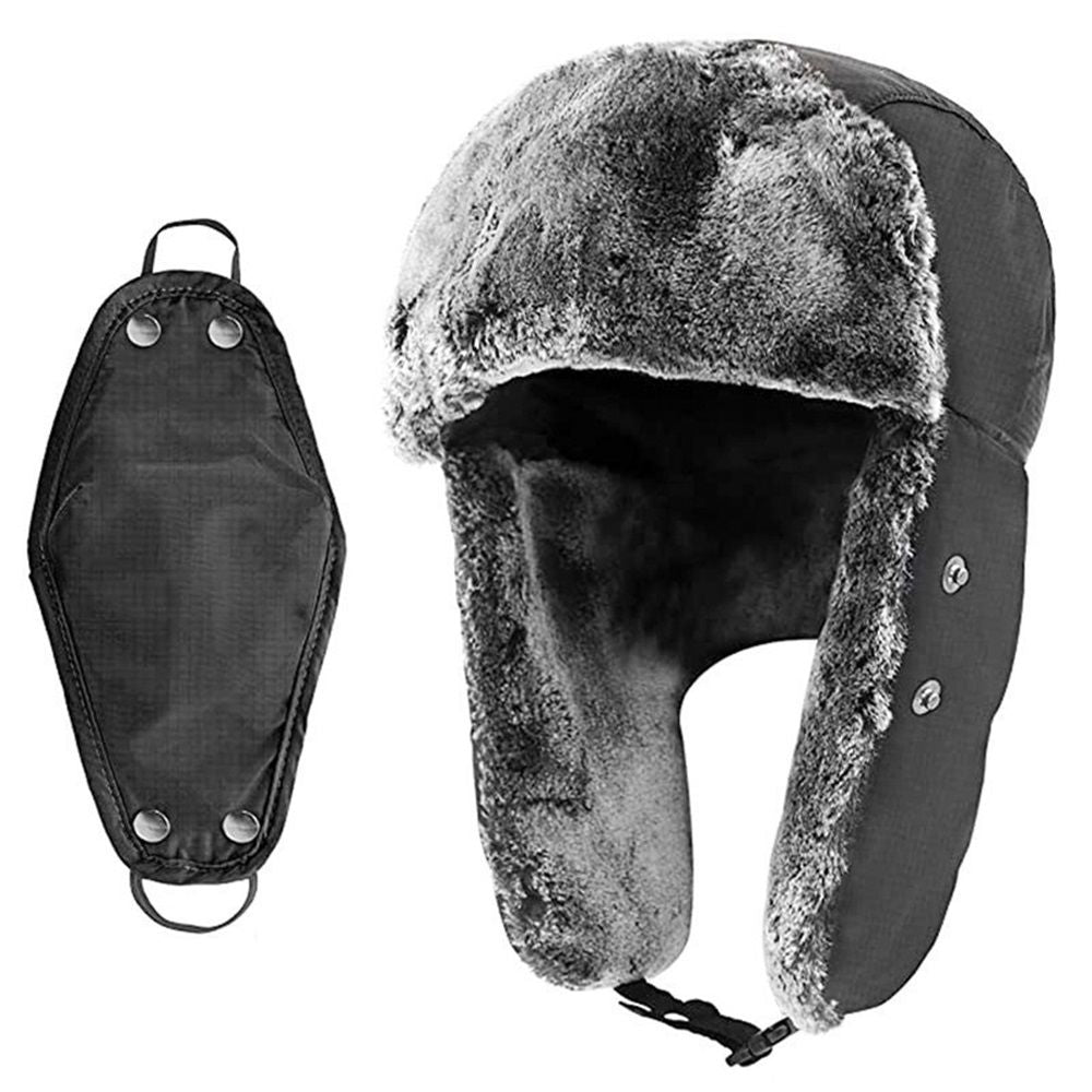 Winter Hats for Women Men Trapper Hat with Ear Flaps Warm Fur Fuzzy Hats for Cold Weather Trapper Hat Ear Flaps