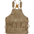 Chef Apron, Waterdrop Resistant Cotton Canvas Cross Back Adjustable Apron, 70*74.5cm(Cappuccino Brown)