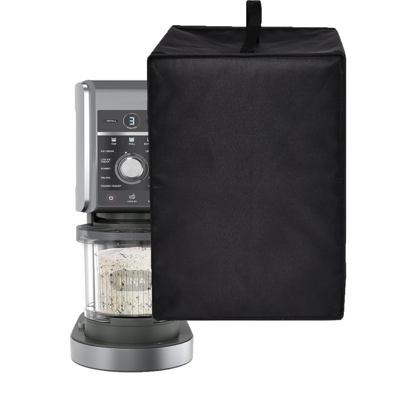 Ice Cream Maker Cover Heavy Duty Heat-resistant Waterproof Dust Protective Frozen Treat Maker Cover Case （black,There is only one dust cover）