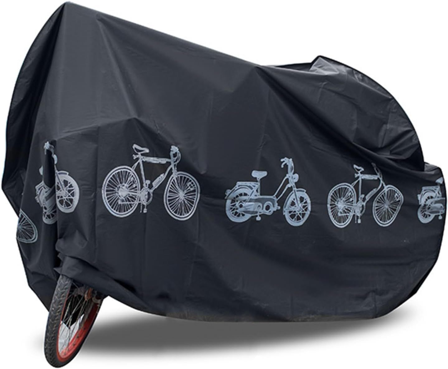 Bike Bicycle Cover Waterproof Dustproof- Bike Cover for 1 Bikes, Indoor and Outdoor Use, Bike Cover Rain Sun UV Wind Snow Proof Resistant (Black 350g)