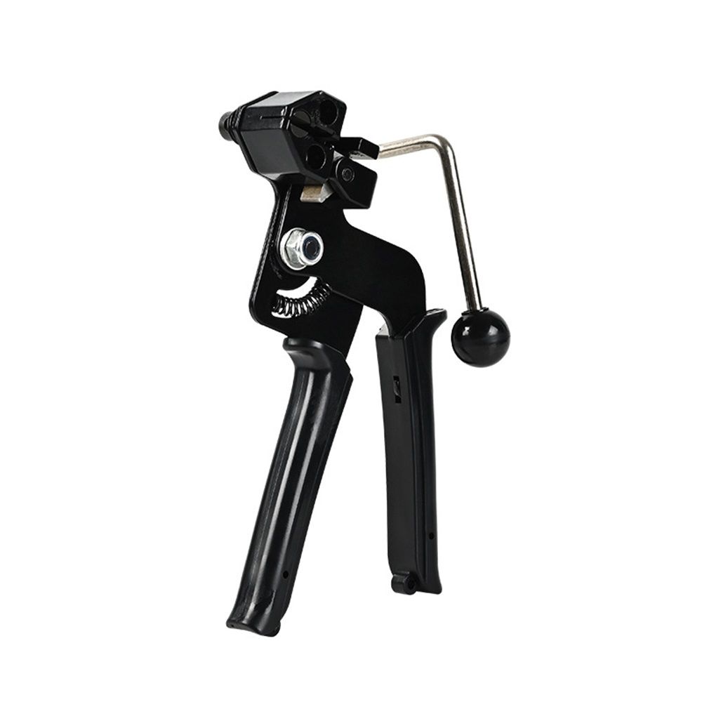 Zip Tie Tool, Heavy Duty Zip Tie Cutter, Fasten and Cut Stainless Steel Cable Ties, for Outdoor Chain Link Fence Ties, Exhaust Pipe and Cables, Black One-handed operation