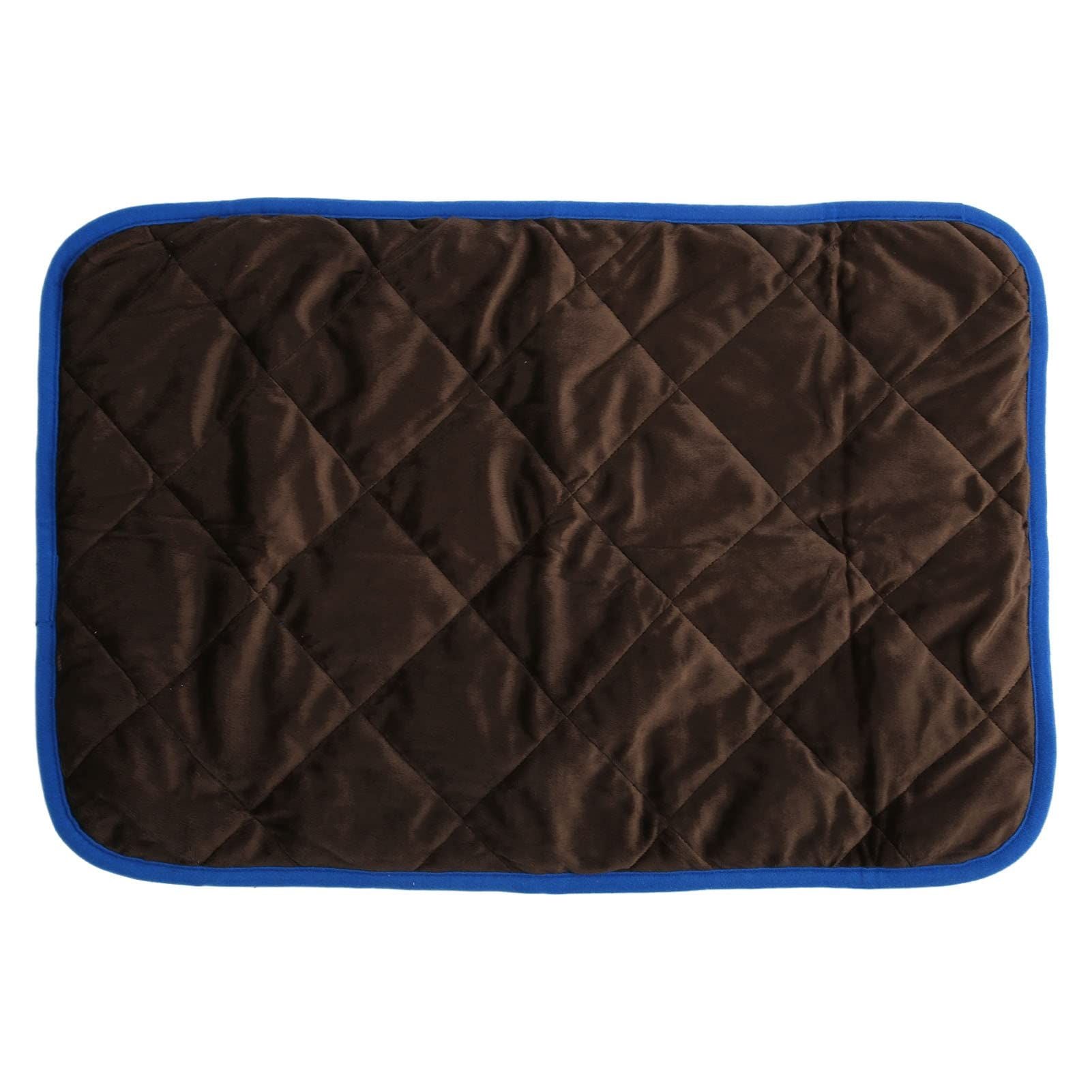 Dog Crate Mat – Waterproof, Non-Slip, Machine Washable Crate Mat – Soft, Durable Kennel Mat for Dogs – Pet Bed for Crates, Travel or Home Use - Coffee color (blue edgingS:40*50CM)