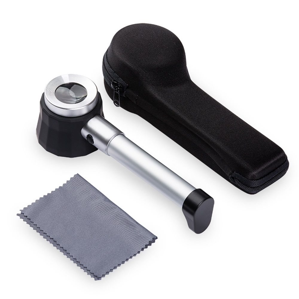 45X Handheld Magnifier with 6 Light, Jeweler Loupes Lighted Magnifying Glass-for Seniors Reading Coins Crafts Jewelry Hobbies