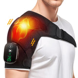 Cordless Heated Shoulder Massager Wrap, Portable Shoulder Brace Heating Pad with 3 Heat for Pain Cuff Frozen Relief Deep Tissue Warmer Gift for Men Women