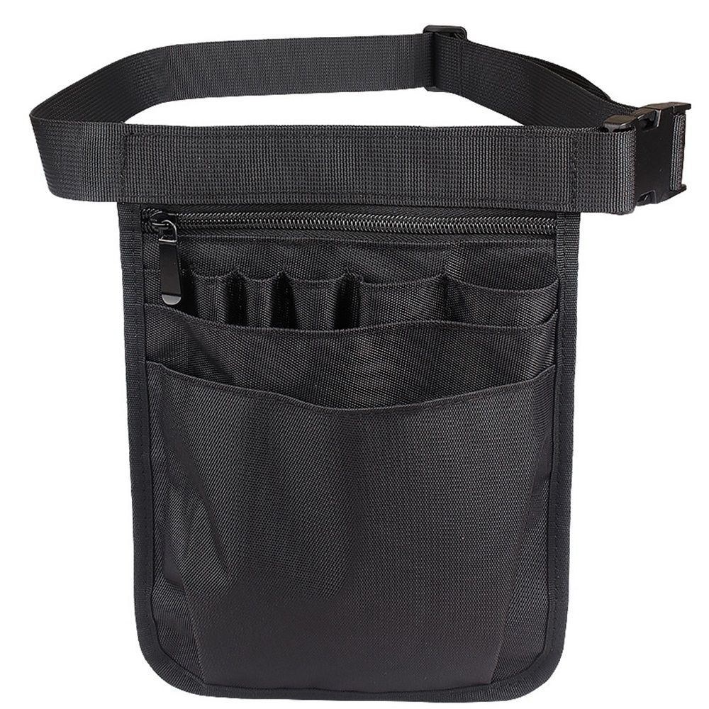 Nurse Utility Organizer Belt Fanny Pack Hip Bag Waist Pack Pouch Case for Medical Scissors Care Kit Tool (Black)