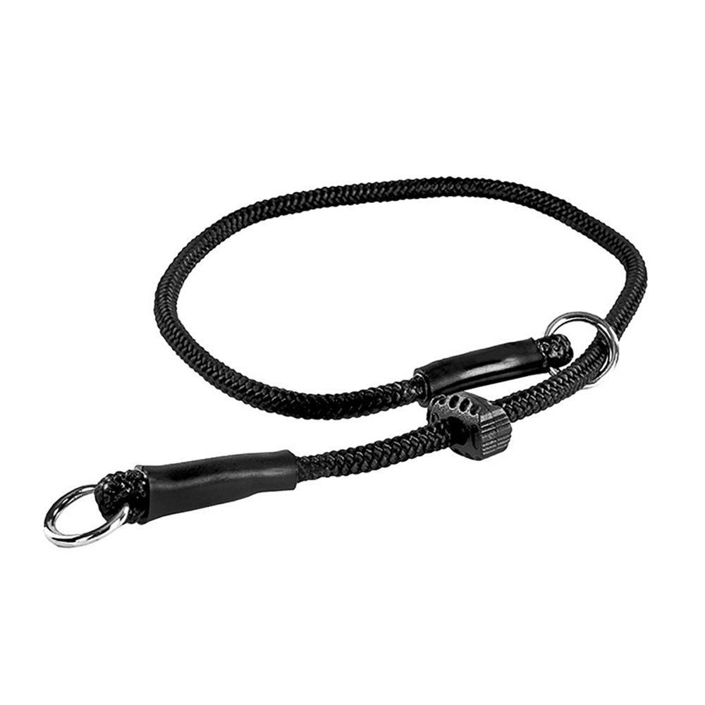 Slip ring black pet training P-chain explosion-proof drawstring with limiter, medium and large dog training rope( 40CM)