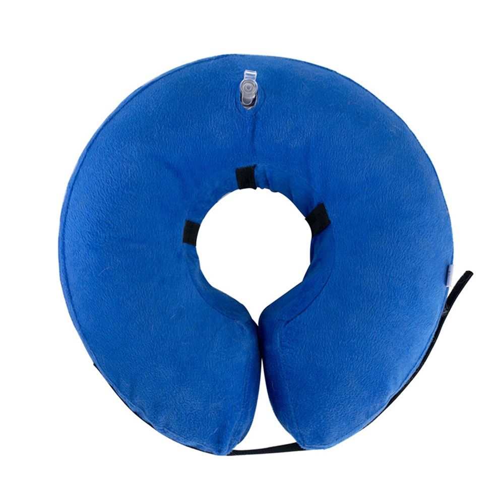 Inflatable Dog Cone Collar Alternative, Soft Dog Cone for Small Medium Large Dogs and Cats, Neck Recovery Donut Collar After Surgery (M, Blue)