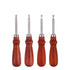 Leather Edge Bevelers, 4pc High Carbon Steel Edge Skiving Set, Wood Hand Edge Bevelers, Leather Craft Keen Edge Cutting for Beveling (0.8mm+1mm+1.2mm+1.4mm)