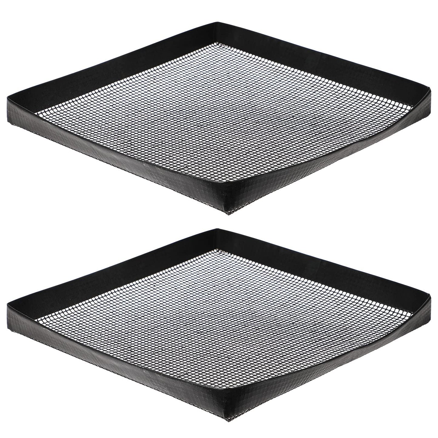 BBQ Grilling Mesh Basket 2 Pcs (12x12") - Heavy Duty Non Stick Reusable Basket for Indoor Cooking & Outdoor Barbecue Grilling - Raised Sides Keeps Food In- Great for Holiday Dinner & Xmas Gift