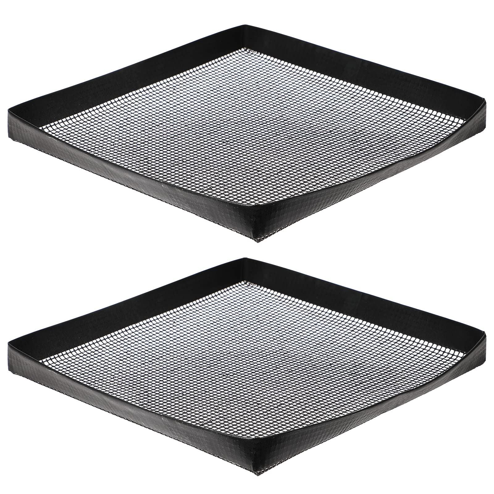 BBQ Grilling Mesh Basket 2 Pcs (12x12") - Heavy Duty Non Stick Reusable Basket for Indoor Cooking & Outdoor Barbecue Grilling - Raised Sides Keeps Food In- Great for Holiday Dinner & Xmas Gift