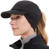 Ponytail Hat for Women –Reflective Winter Hat with Ponytail Hole for Workouts Vertical Ponytail Hole Winter Hat for Any Hair