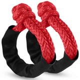2 Pack Red Soft Shackle Breaking Strength  with Protective Sleeve for Off-Road Sailing Trucks UTV Synthetic Road Recovery Rope Soft Shackle for Recovery