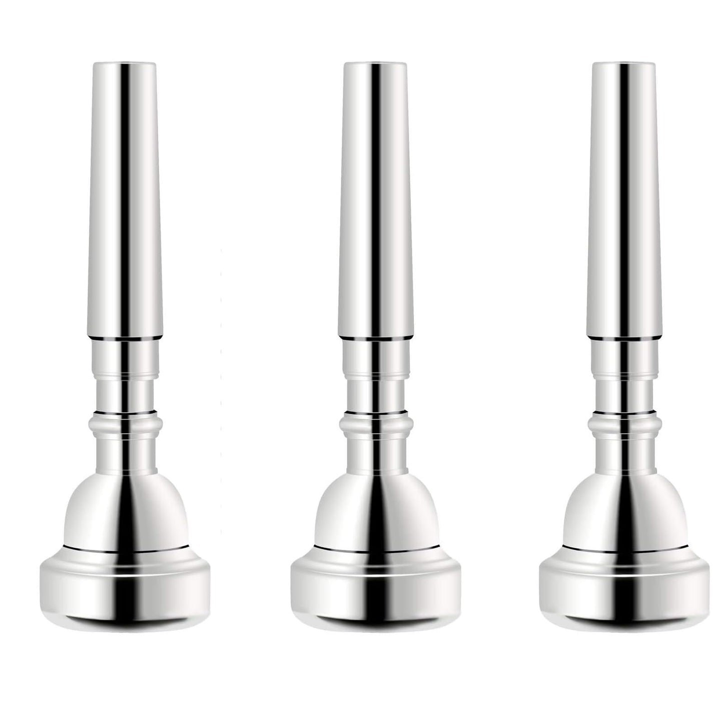 Silver Trumpet Mouthpiece 7C 5C 3C Trumpet Mouthpiece Set  Musical Instruments for Beginners and Professional Players 3Pack