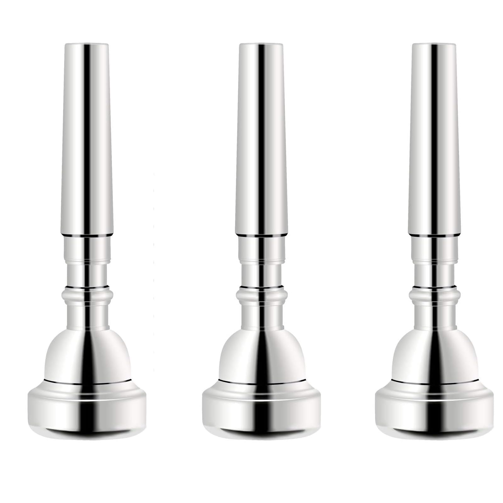 Silver Trumpet Mouthpiece 7C 5C 3C Trumpet Mouthpiece Set  Musical Instruments for Beginners and Professional Players 3Pack