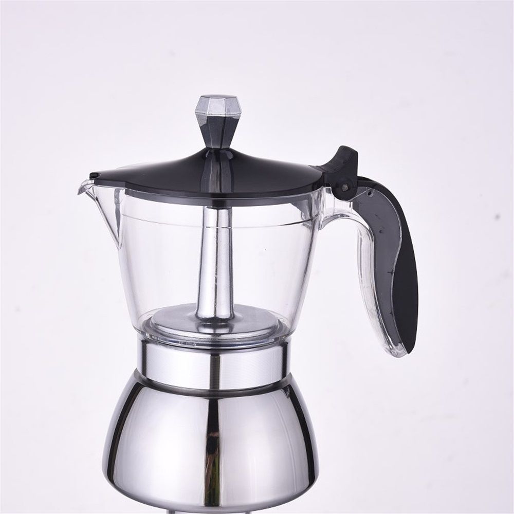 Strong Coffee Maker, Moka Pot Premium Crystal Shape Top Coffee,   4 cup, Classic Italian coffee maker for Coffee Lover