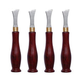 4 PCS Leather Edge Creaser,1.0/1.5/2.0/2.5mm Professional Leather Tool,Edge Creaser Stainless Steel Red Wood Handle Tool for Beginners DIY Leather Craft