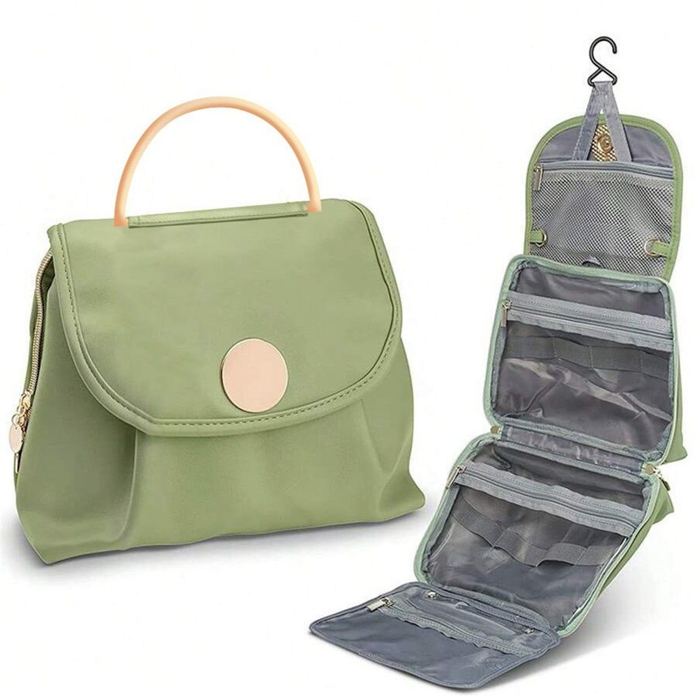 Toiletry Bag for Women, Travel Toiletry Bag Makeup Cosmetic Bag with Hanging Hook, Water-resistant for Toiletries Accessories Brushes Sponge