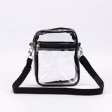 Clear Crossbody Purse Bag, Clear Bag Stadium with Front Pocket for Concerts Sports Festivals (Transparent )