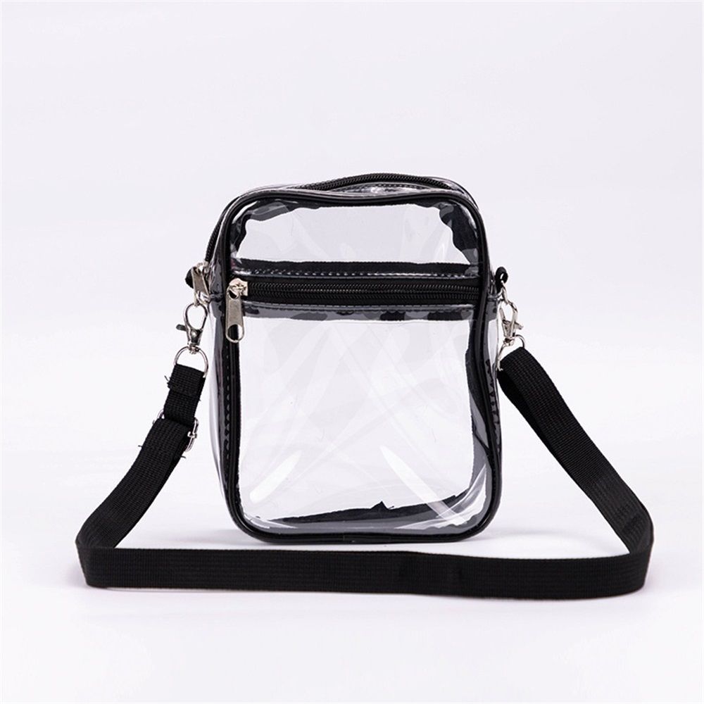 Clear Crossbody Purse Bag, Clear Bag Stadium with Front Pocket for Concerts Sports Festivals (Transparent )