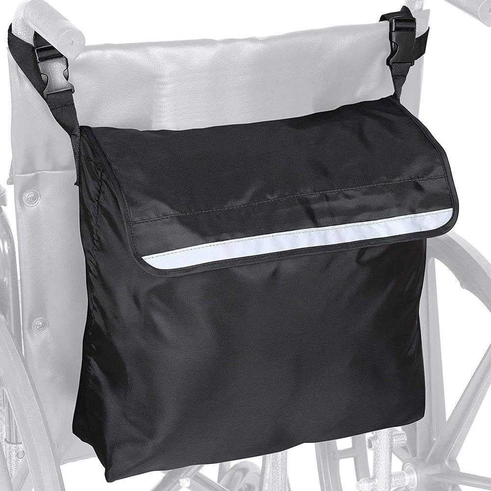 Wheelchair Pouch Bag, Wheelchair Backpack Pockets Wheelchair Bags to Hang on Back Rollator Bag Carry Accessories Storage Bag