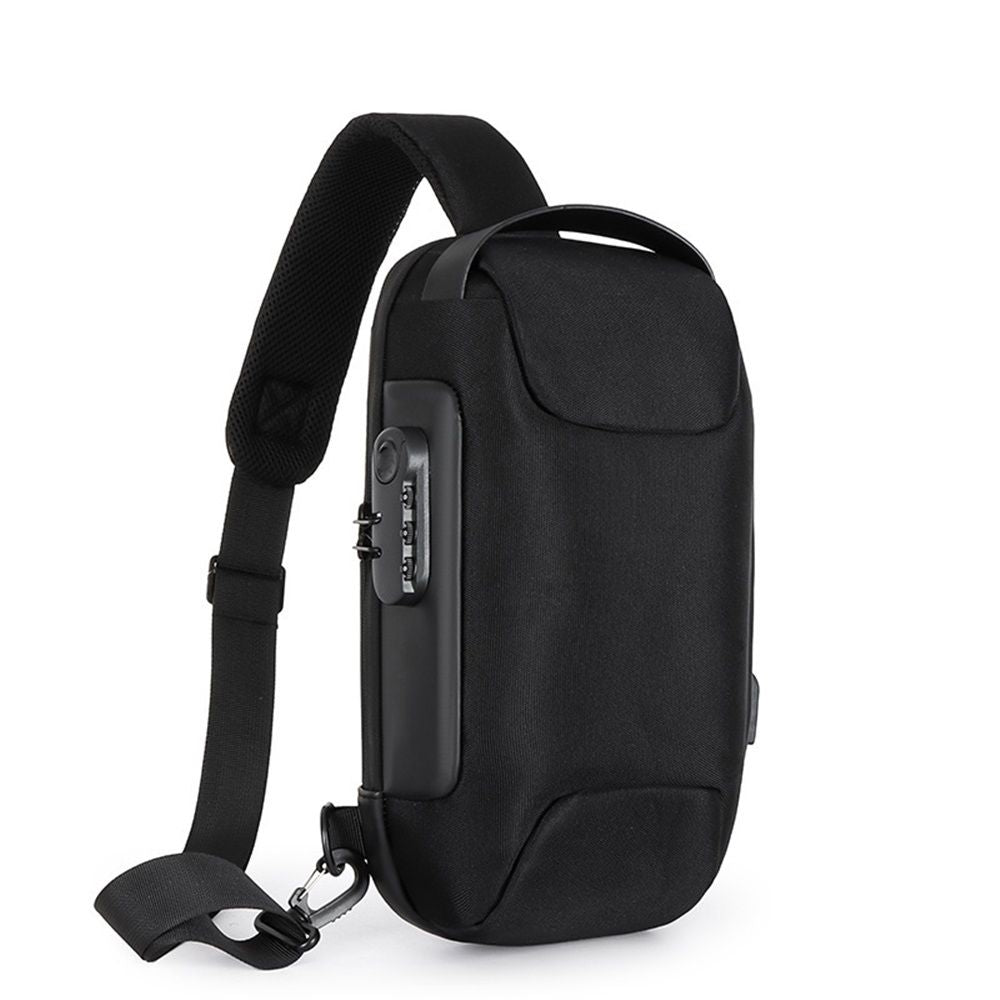 Anti-theft Sling Bag Business Men Bag Chest Crossbody bags with USB Charging Port Waterproof Small Backpack for Outdoor Work Hiking Running Sport Travel Bag Sports Car Styling black