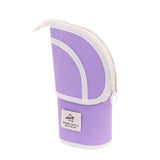 2 in 1 Standing Pencil Case Telescopic Pen Holder Stationery Pouch Organizer Box Large Storage Bag for Office Women (Purple,There is only one stationery bag)
