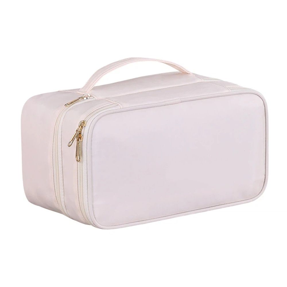 Portable Underwear Bra Storage Bag Travel Organizers Multi-Layer Toiletry Packing Cube,Multiple Layers Pack Cube Toiletry Bag（beige,oniy bag）