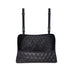 Car Net Pocket Handbag Holder Between Seats, Luxury Quilted Purse Car Organizer With 2 Extra Pockets For Storage, Black
