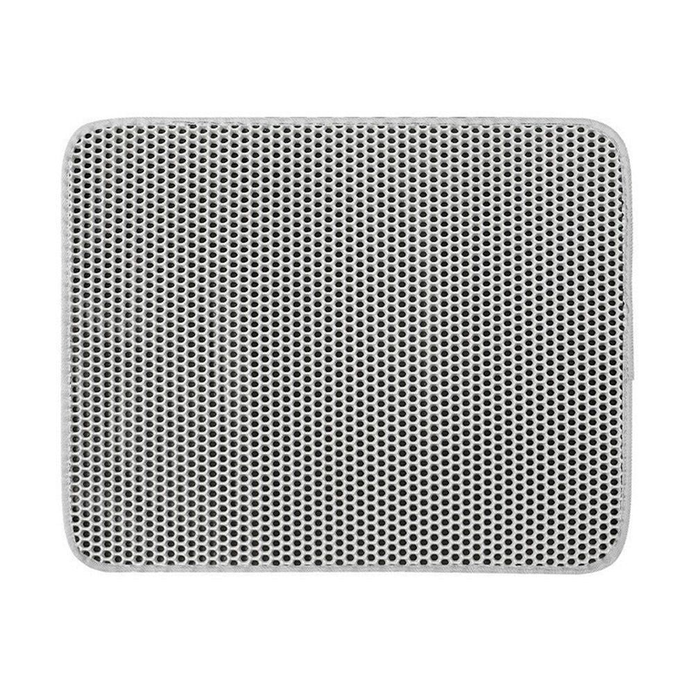 Cat Litter Mat Large Cat Litter Trapping Mat 30x30cm Double Layer Urine and Water Proof Kitty Litter Box Mat  grey