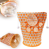 2pcs Cat Tunnel Bag for Indoor Cats, Foldable Pet Tunnel Crinkle Sack Bag with a Little Mouse &  Toy Ball, Portable Crinkle Paper Interactive Hide and Seek Cat Toys (Orange)