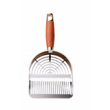 Stainless Steel Metal Cat Litter Scoop - Durable, Anti-Break Handle  for Cat Litter Box Strip Holes Easy Cleaning（Original color ）Long shovel
