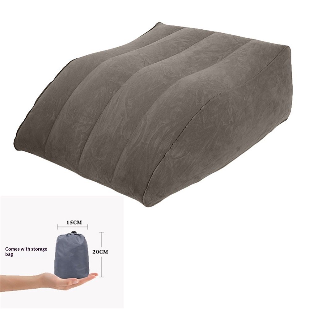 Inflatable Leg Elevation Pillow, Wedge Pillow for Sleeping, Portable Wedge Pillow, Improve Circulataion and Reduce Swelling, for Sleeping, Recovery, Pregnant (Grey+Grey storage bag)