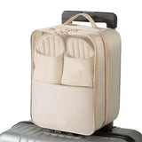 Shoe Bag Holds 3 Pair of Shoes for Travel and Daily Use Storage Pouch, for Flying Shoe Organizer Shoe Storage Bag for Travel Light Beige(oniy bag)