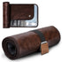Toiletry Bag for Men, Travel Essentials Travel Toiletry Bag, Water-Resistant Compact Bathroom Roll Organizer for Hygiene, Shaving kit, Gifts for men (Chic Brown(PU Leather),oniy bag)