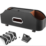 New car headrest Rear seat Multifunctional Storage Box, partition Design, with Cup Holder, Tissue Box, headrest Hook, Suitable for Children and Adults, car Travel Accessories (Black)