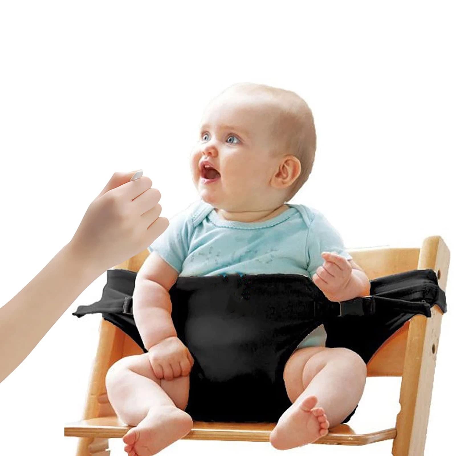 Harness Seat for High Chair Baby Feeding Safety Seat with Strap, Toddler Booster Harness Belt Portable Dining Seat Strap for Travel Home Restaurant Shopping (Black)