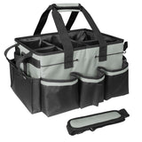Wearable Cleaning Caddy, Cleaning Caddy Supplies Organizer with Handle & Shoulder Straps for Housekeepers, Under Sink & Car Cleaning Tool Organizers Bag with 4 Foldable Divider (MediumGrey)