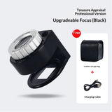 30X Rechargeable Loupe Magnifier with White LED Light and UV Light, Portable Magnifying Glass with Optical Glass Lens & Scale for Jewelry, Textile, Gems, Stamps, Coins and Plants