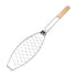 Stainless Steel BBQ Fish Basket, Large, Silver  Large Fish Grilling Rack for Grill Fish Vegetables Shrimp, Folding Stainless Steel Grill Basket with Removable Wooden Handle