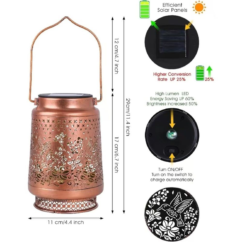 Gifts for Women Men Mom, 2 Pack Hummingbird Solar Lights Outdoor Waterproof, Mothers Day Gifts Decoration Outside for Outdoor, Yard, Lawn, Balcony Garden Decor Solar Lantern
