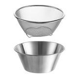 Berry Baskets, Mini Strainer with Bowl, Stainless Steel Can Colander Small Container for Berries, Strawberry, Grape, Cherry, Dishwasher Safe（16cm）