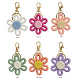 12 Pcs Daisy Party Favors Boho Woven  Flowers Keychains Daisy Keychain for Boho Themed Birthday Carnival Party Return Gift