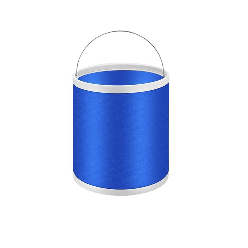 Collapsible Bucket with Storage Case- Durable Pop Up Bucket with Watertight Fabric,  Great for RVs, Camping, Fishing, Boating, Hiking and More - Blue  9L