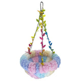 Hanging Bird Bed, Hammock for Cage Winter Warm Bird Plush Nest Parrot Sleeping Bed for Budgie Lovebird   Lovebird, Finch, Hamster-pink